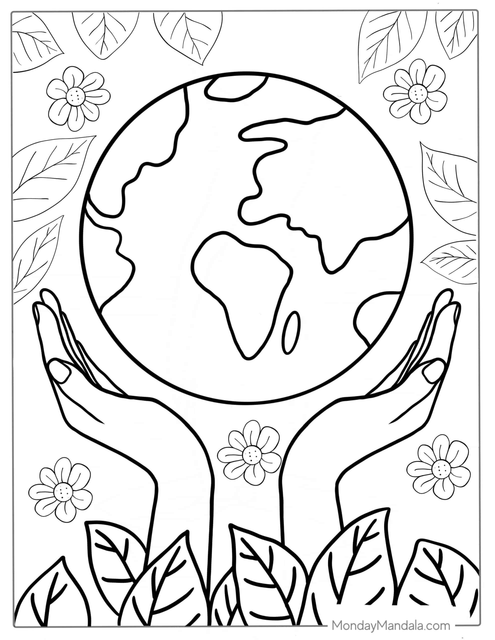 20 Earth Coloring Pages Free PDF Printables