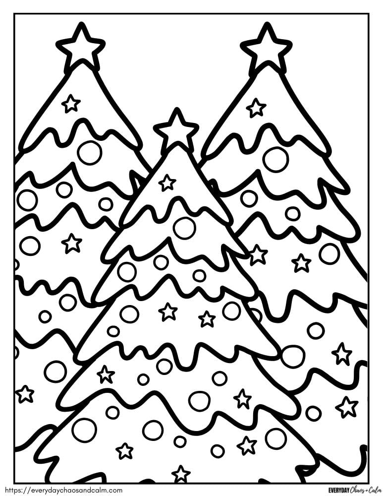 20 Free Christmas Tree Coloring Sheets