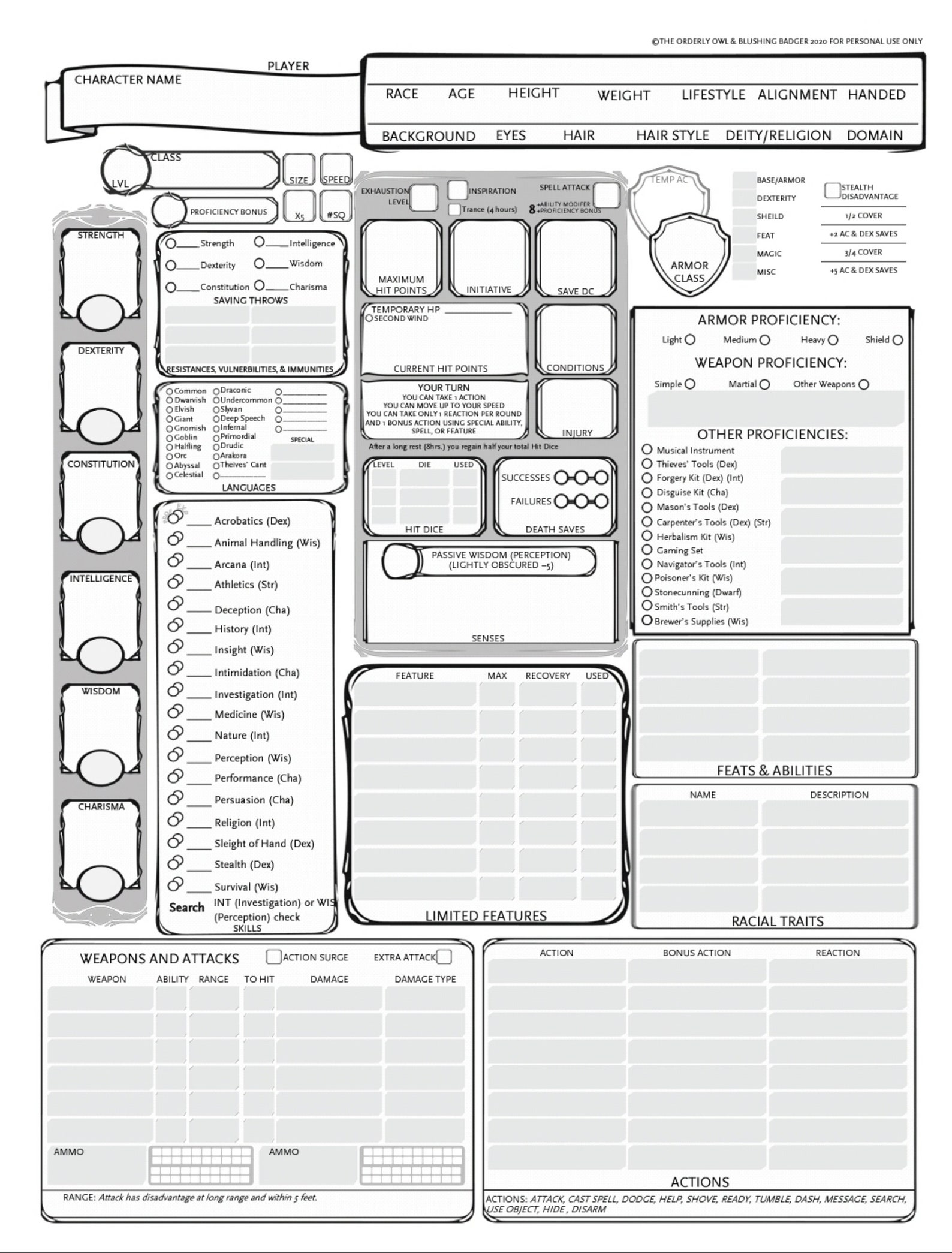 2024 Character Sheet Dnd Printable Libbi Othella