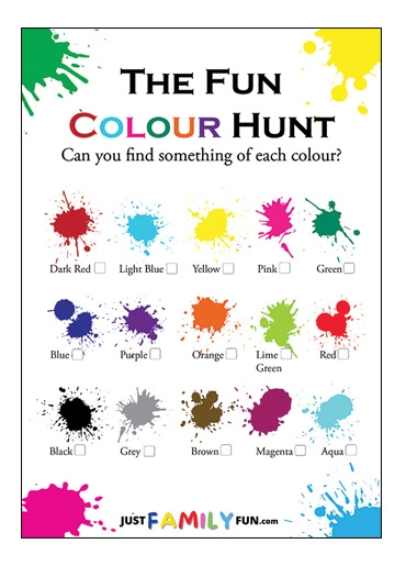 3 Free Printable Colour Scavenger Hunt Games