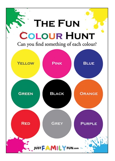 3 Free Printable Colour Scavenger Hunt Games