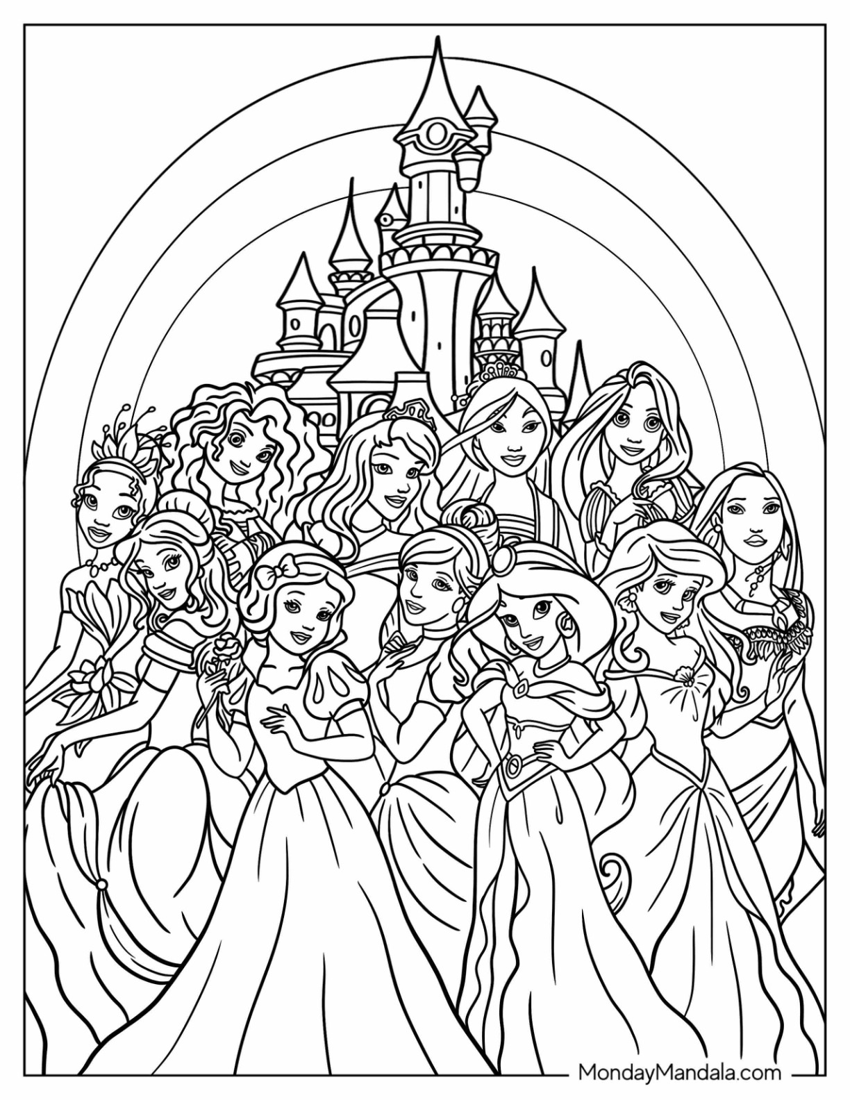 36 Disney Princess Coloring Pages Free PDF Printables Worksheets 
