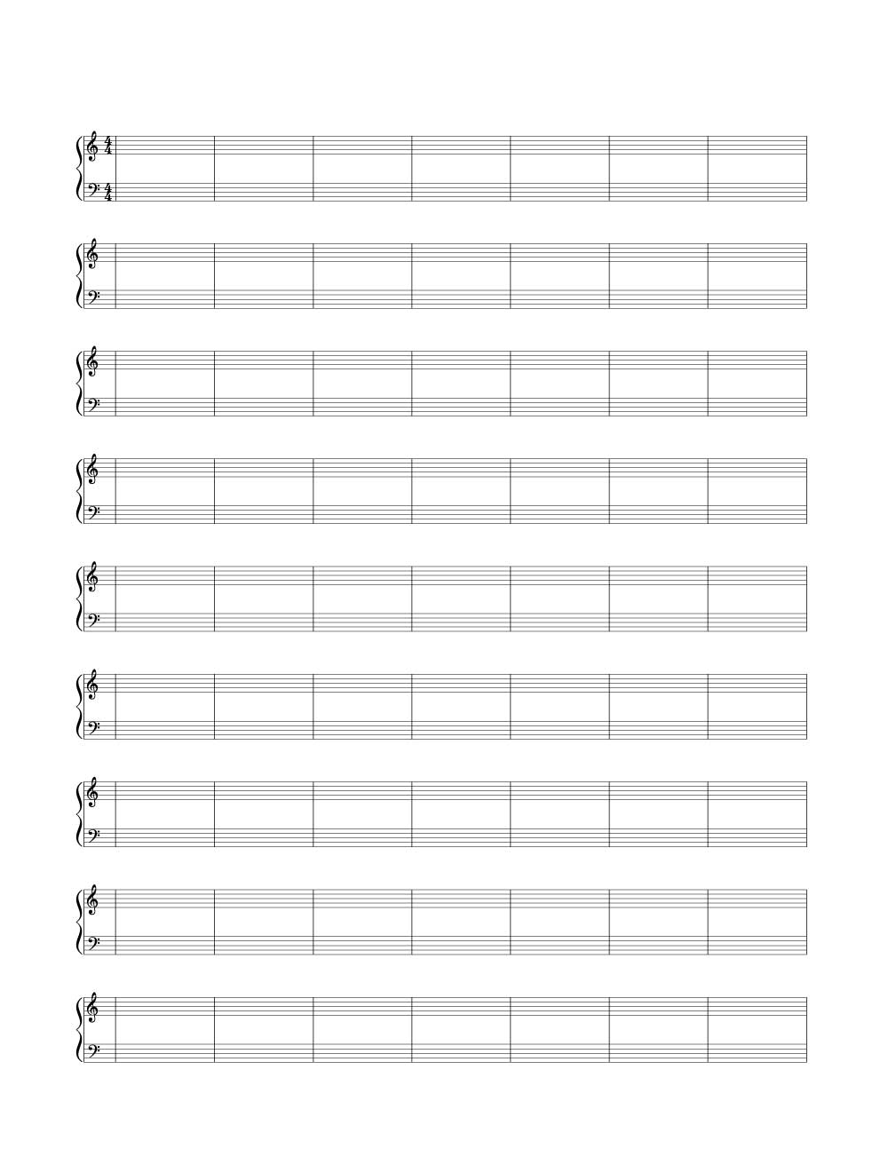 4 4 Time Signature Double Bar Blank Sheet Music Woo Jr Kids Activities