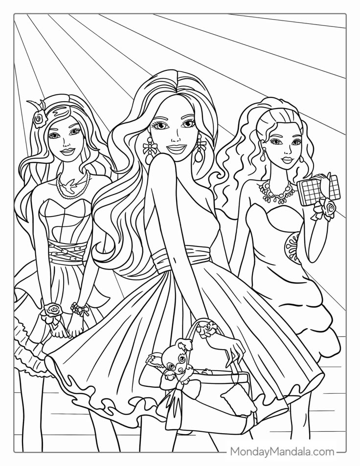 58 Barbie Coloring Pages Free PDF Printables Barbie Drawing Barbie