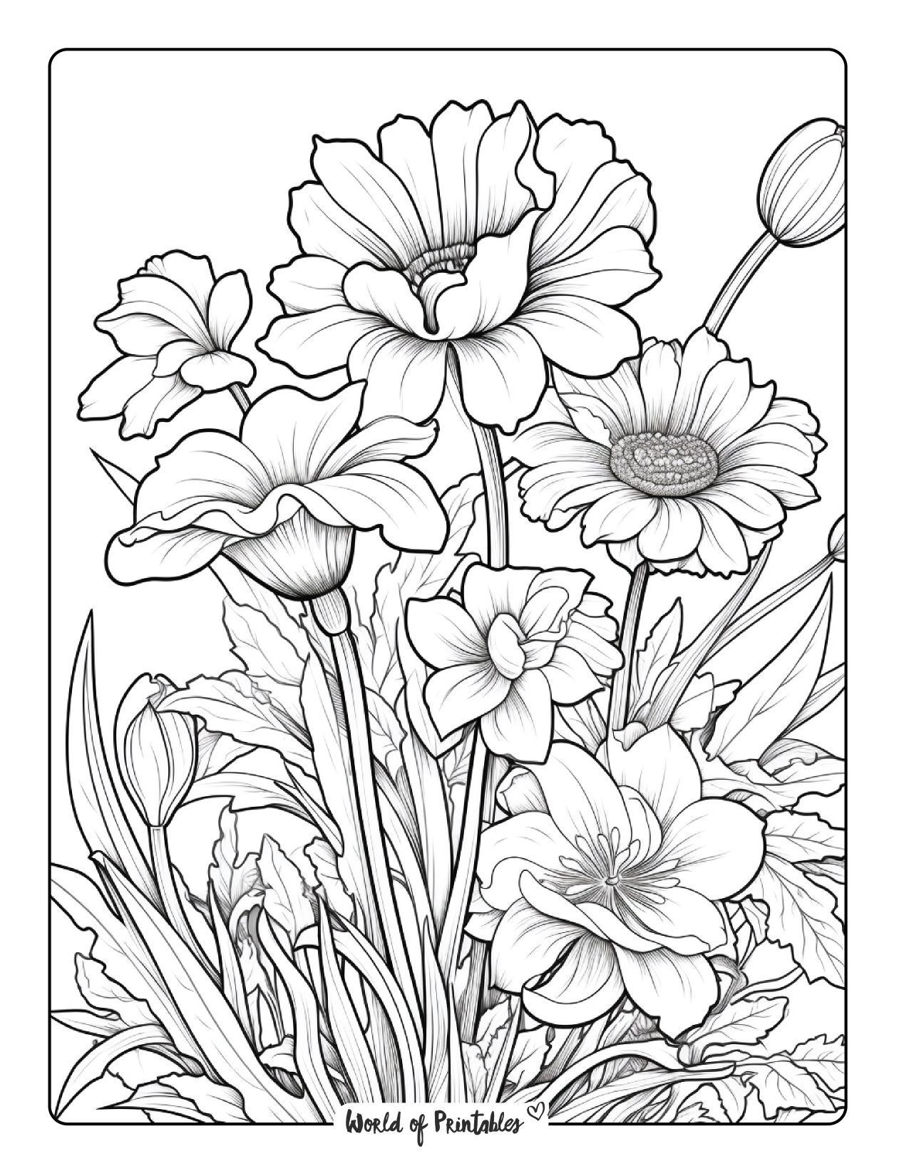 75 Flower Coloring Pages Free Printable Sheets NBKomputer