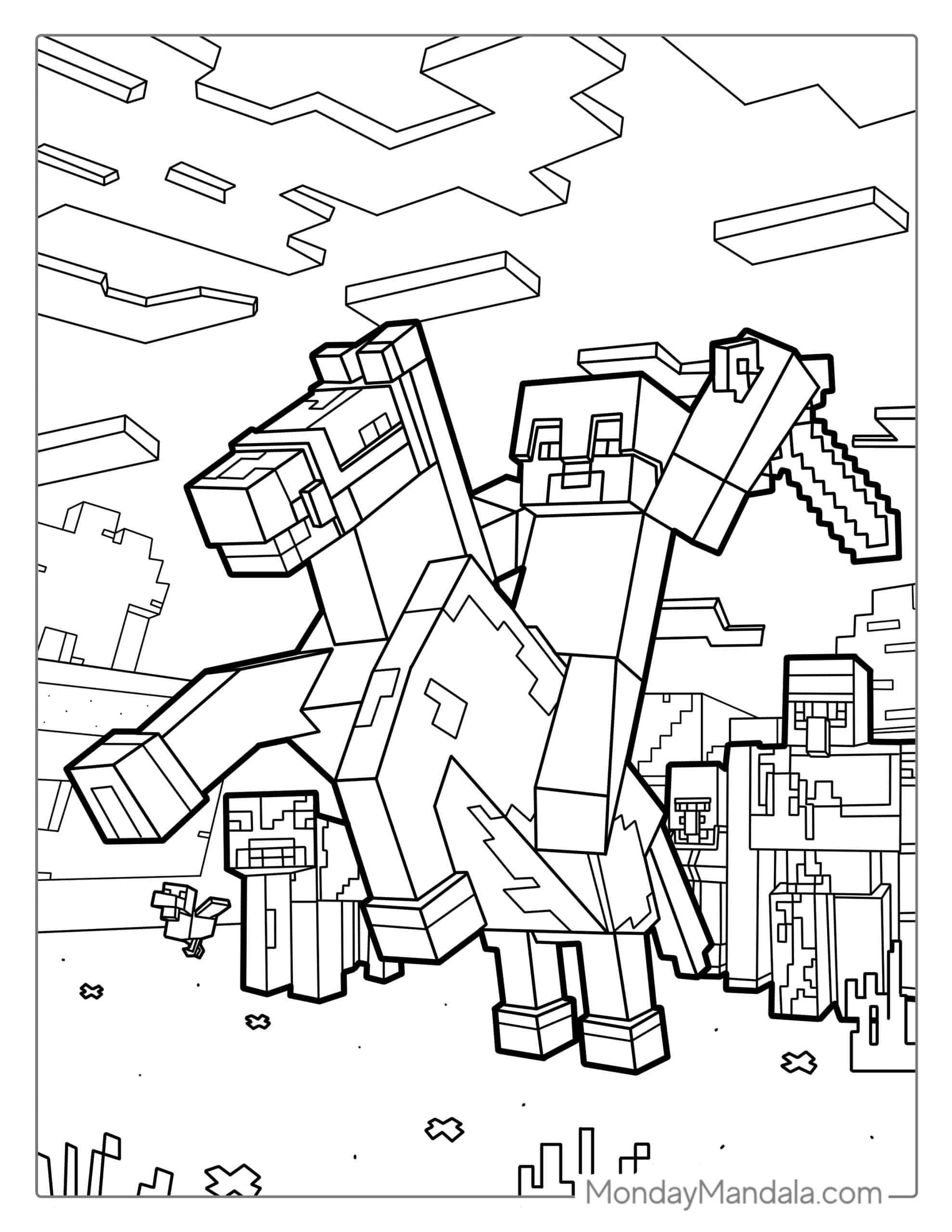80 Unique Fun Minecraft Coloring Pages Free PDF Printables