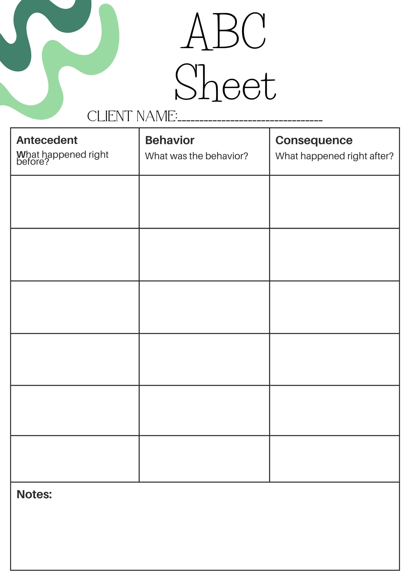 ABA Materials Data Sheets Blank Data Sheets Able2learn Inc 