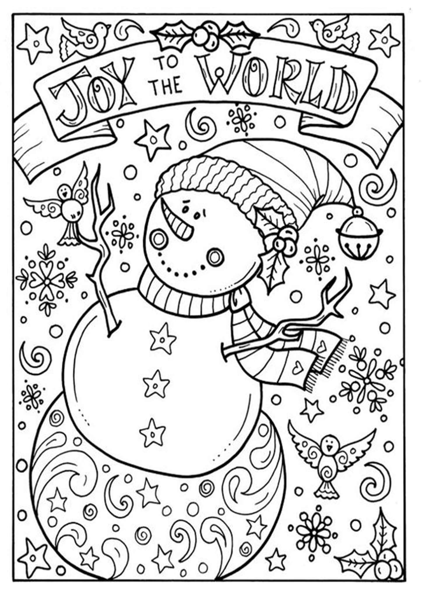 Adult Printable Christmas Coloring Pages Free Math Worksheet Printable