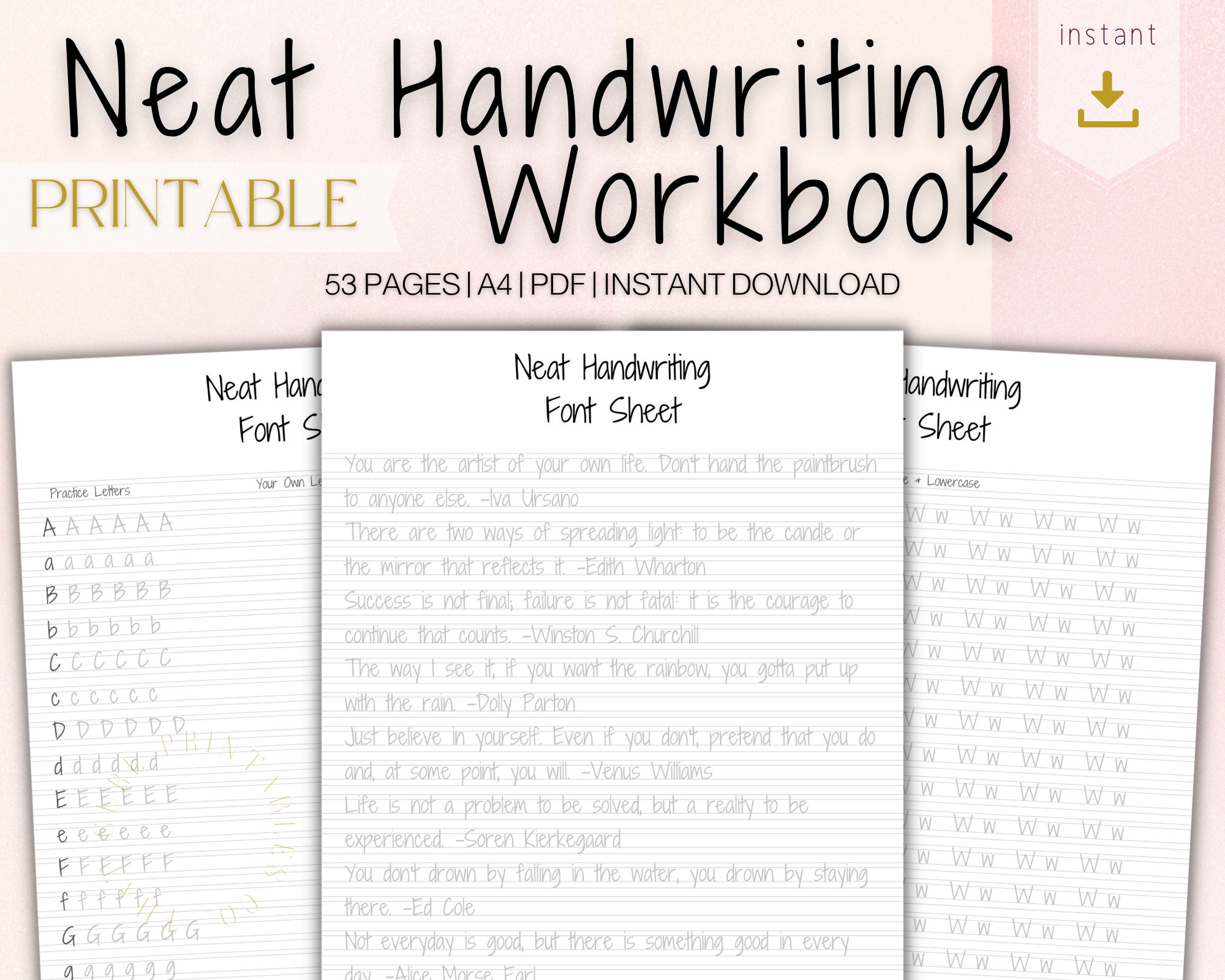 Aesthetic Printable Neat Handwriting Practice Sheets Printable Word 