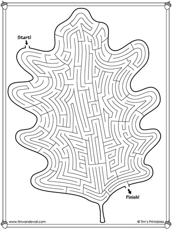 Autumn Leaf Maze Tim 39 s Printables