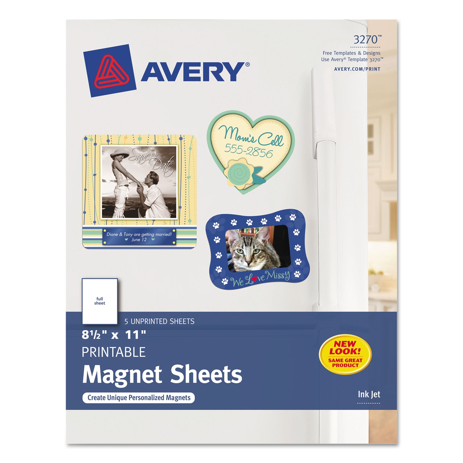 Avery 03270 Printable Magnet Sheets 8 5 X 11 White 5 Pack AVE3270 