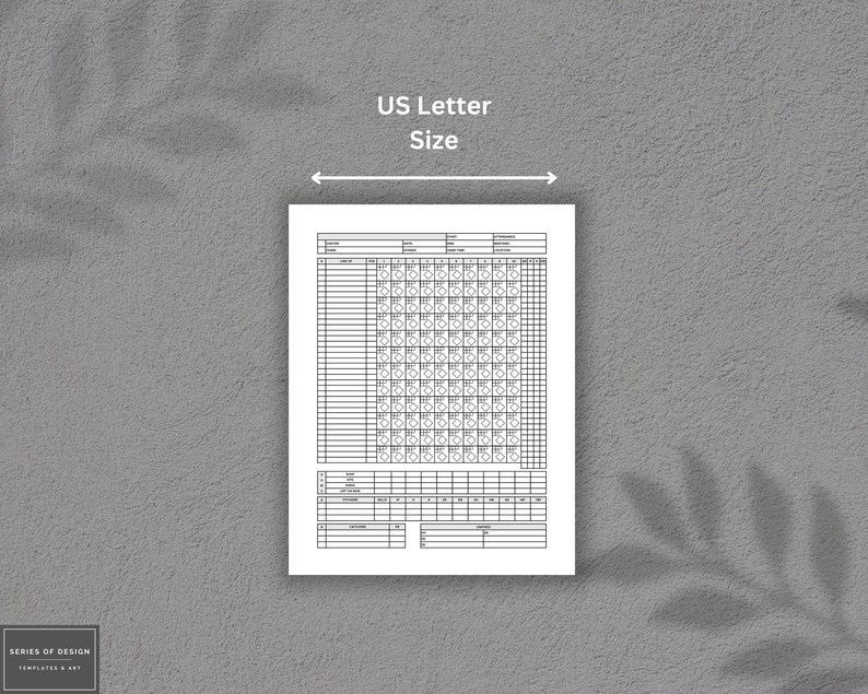 Baseball Scorebook Sheets Keep Track Of Every Play Printable PDF Etsy