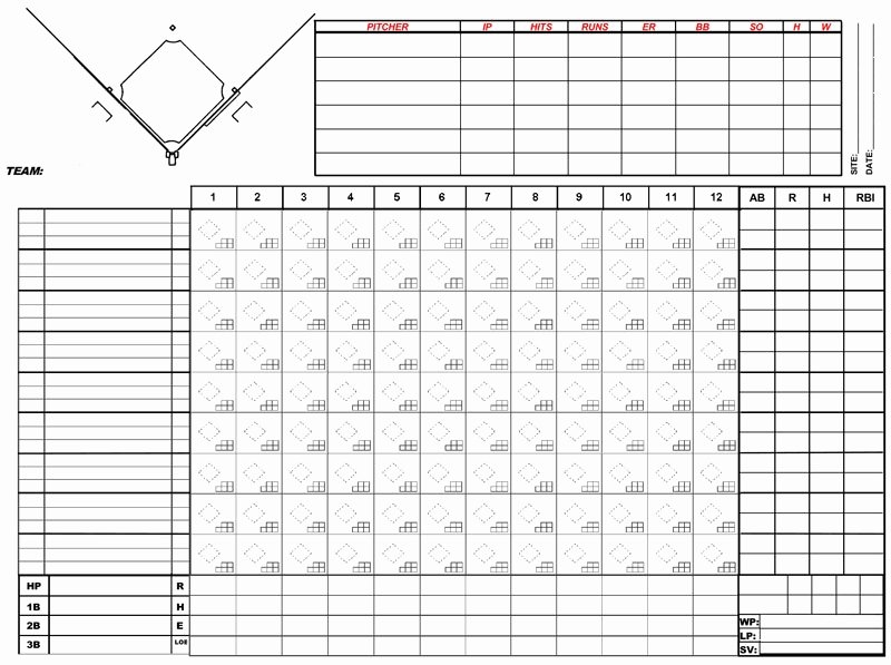 Baseball Scoring Cheat Sheet Printable