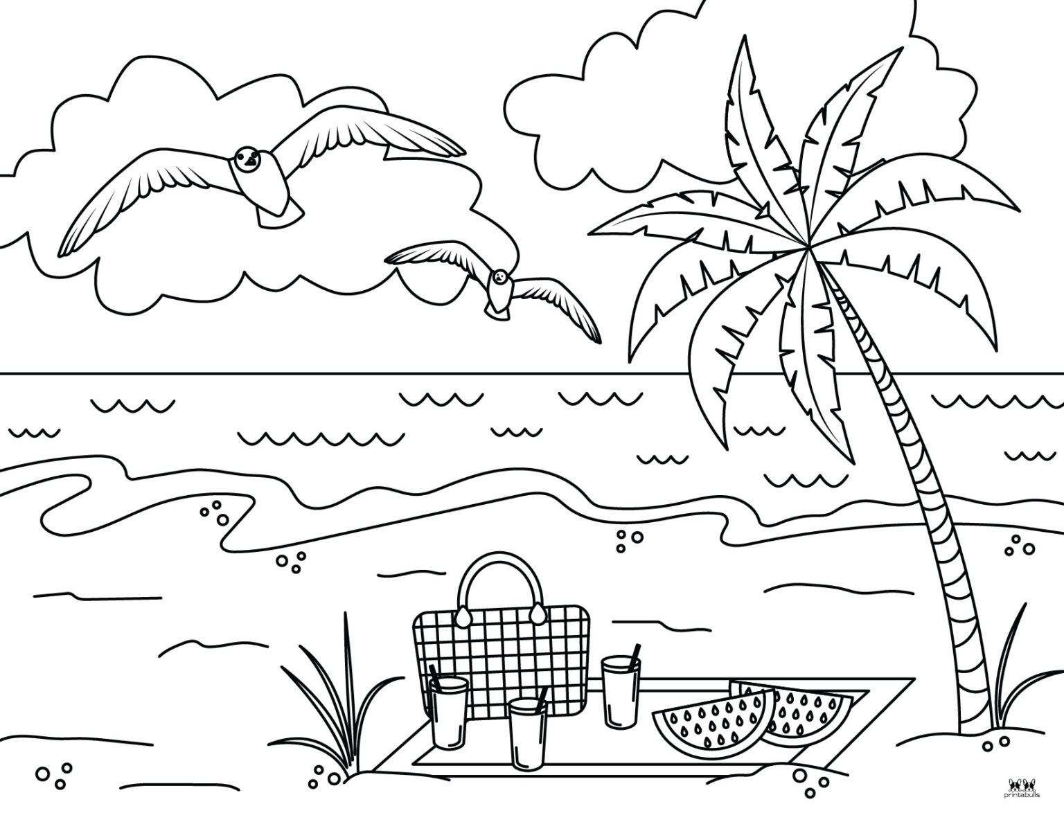 Beach Coloring Pages 25 FREE Pages Printabulls