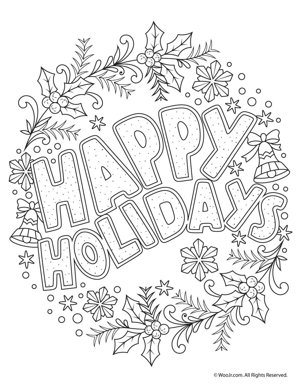 Beautiful Printable Christmas Adult Coloring Pages Woo Jr Kids 