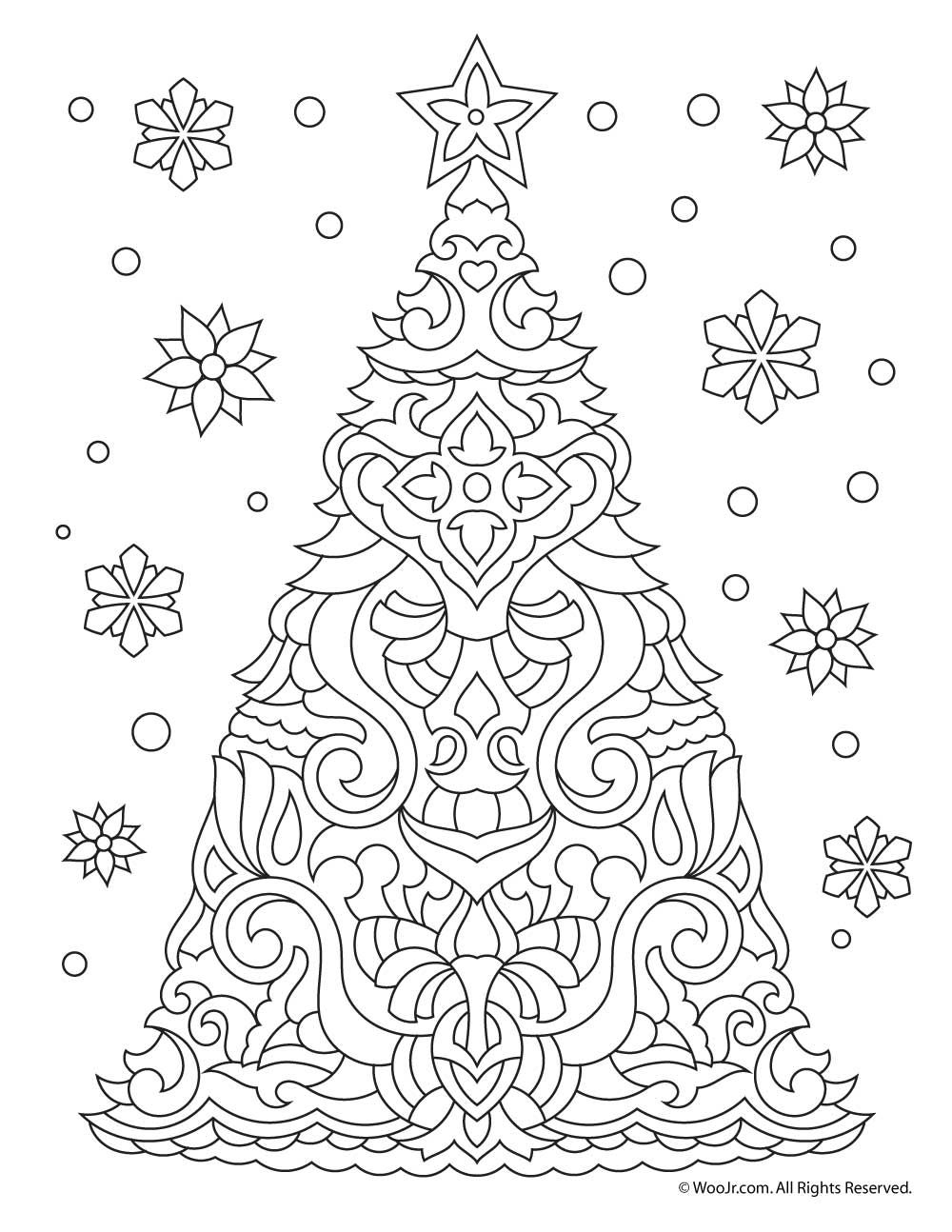 Beautiful Printable Christmas Adult Coloring Pages