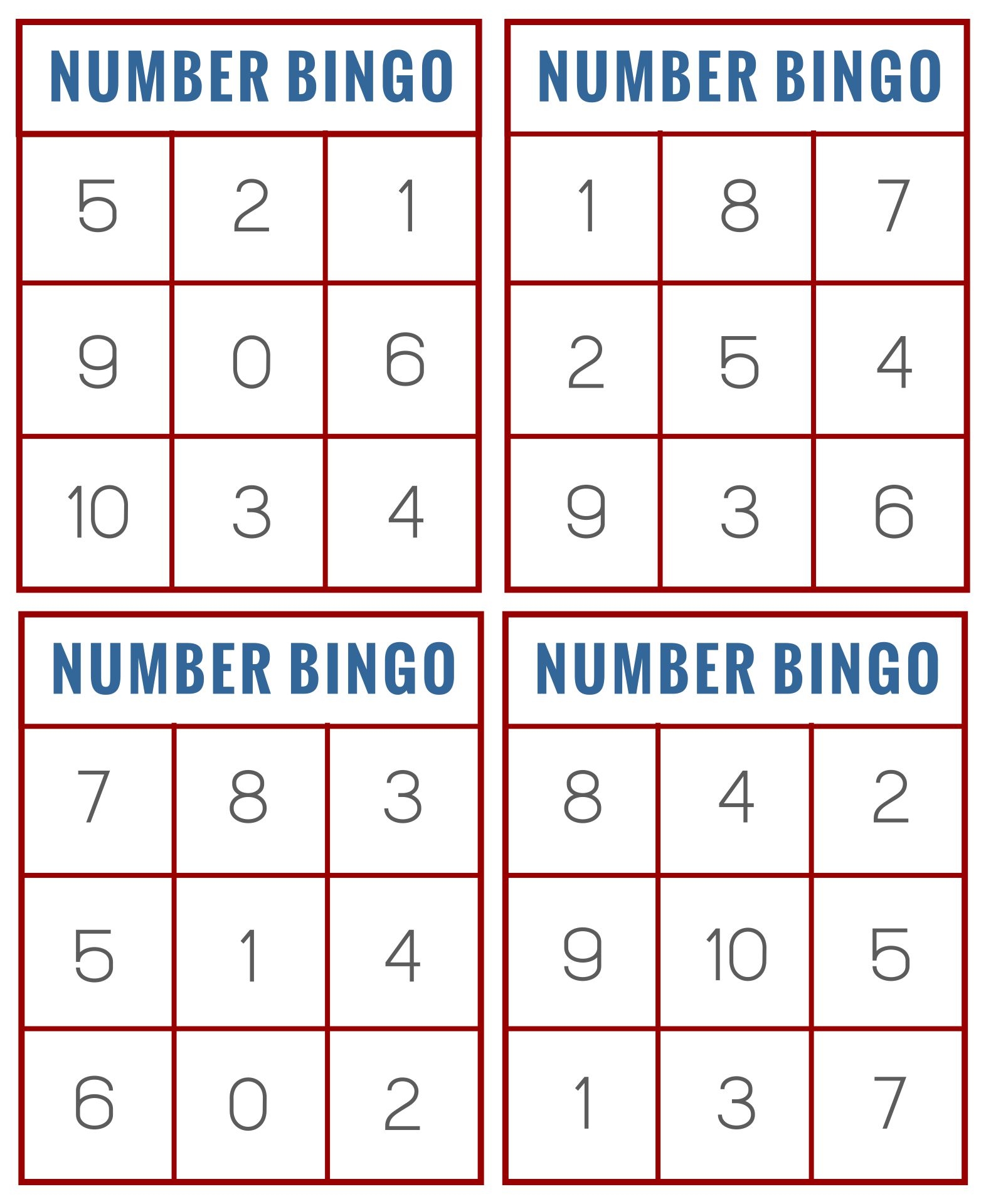 Bingo Numbers Sheet 10 Free PDF Printables Printablee