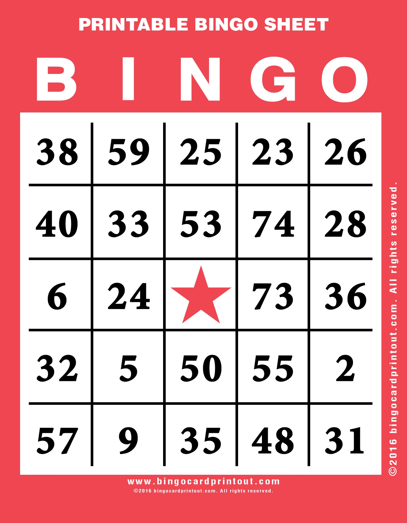 Bingo Printable Sheets Bingo Printable Sheets
