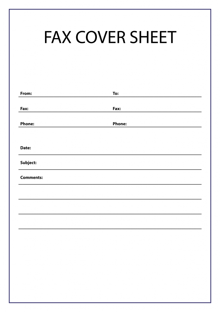 Blank Fax Cover Sheet Template Fax Cover Sheet Template