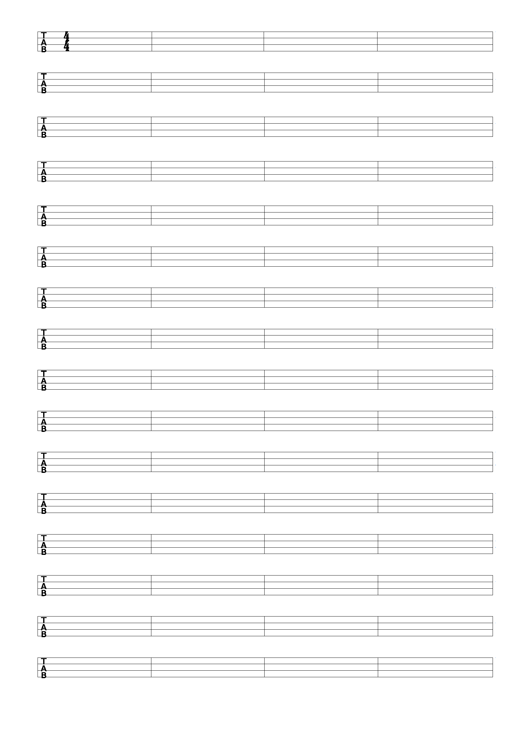 Blank Guitar Music Sheets Printable