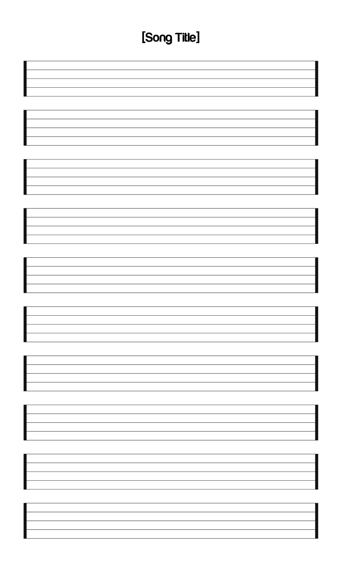 Blank Printable Music Sheets