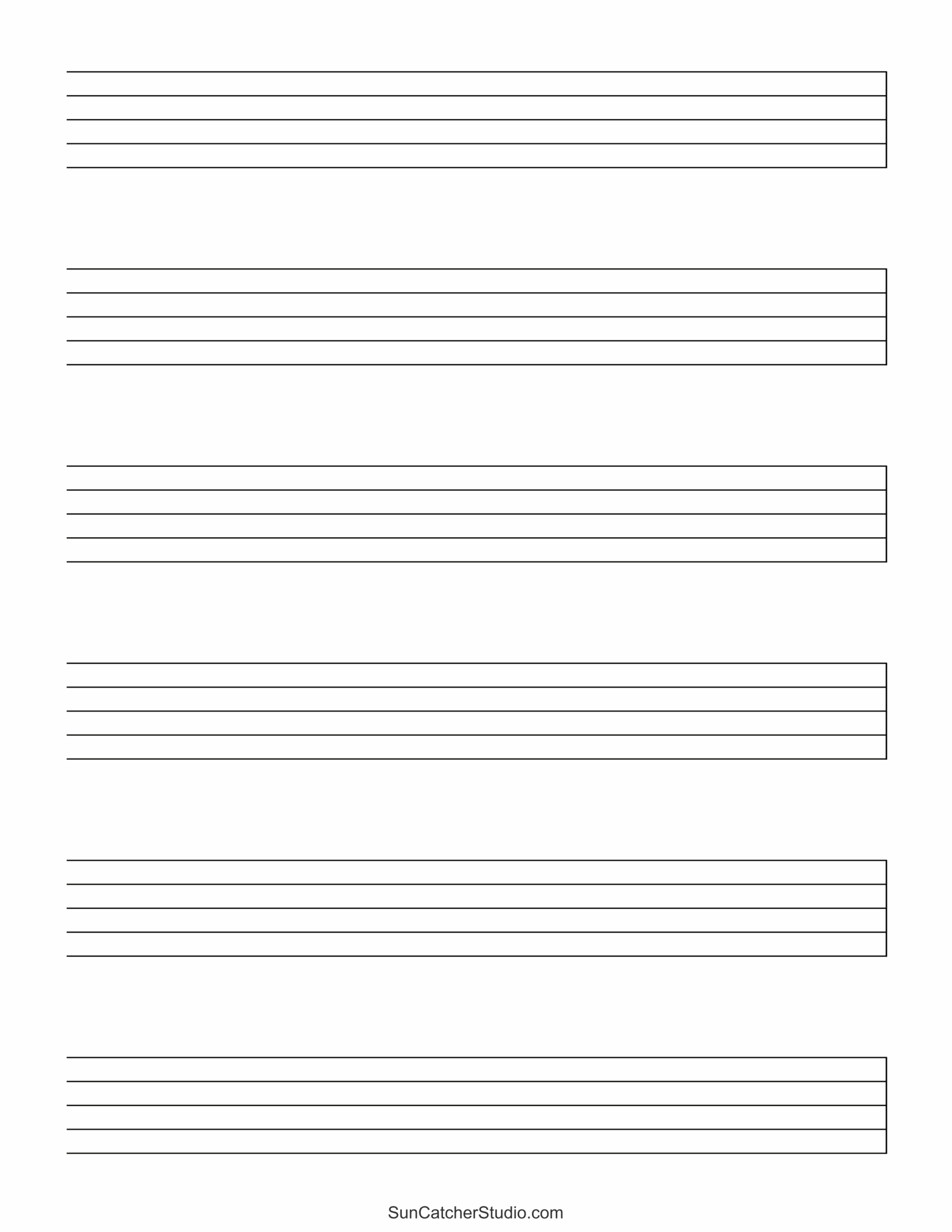 Blank Sheet Music Free Printable Staff Paper DIY Projects Patterns 