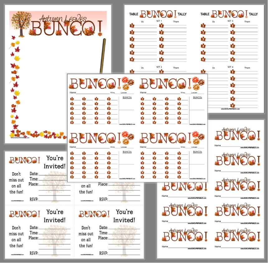 Bunco Printable Score Sheets