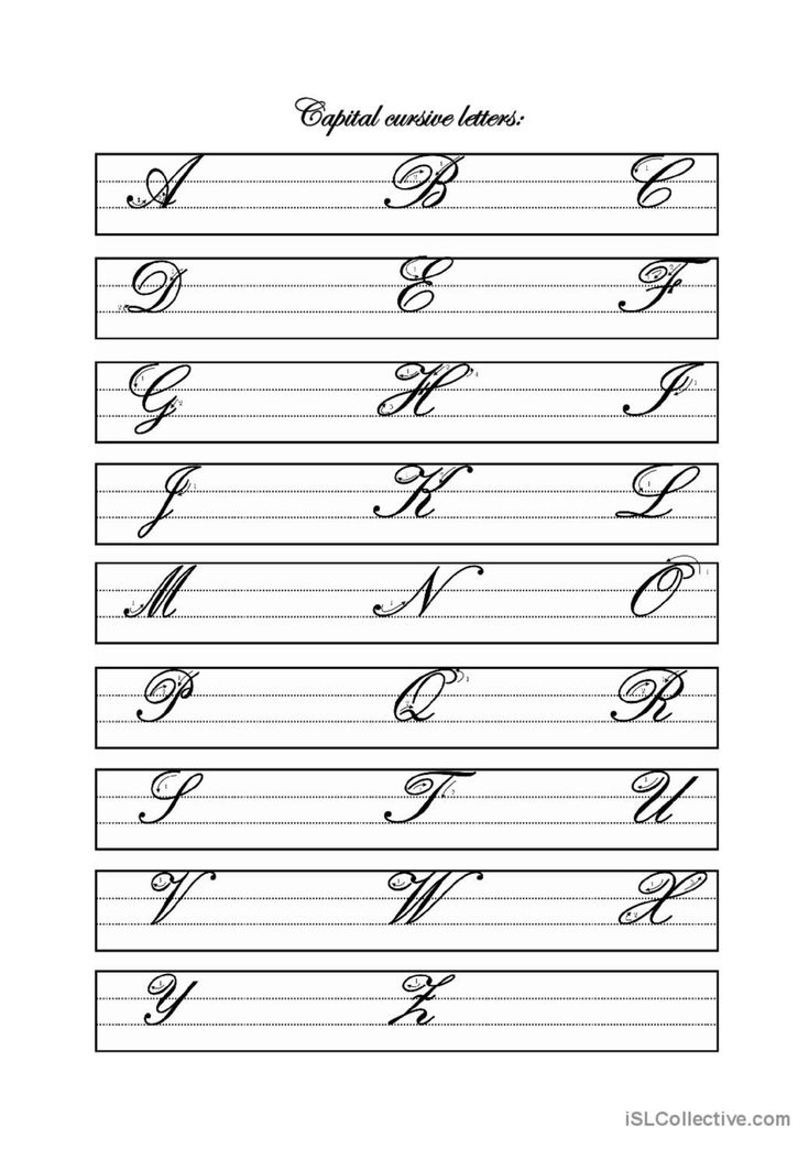 Capital Cursive Letters Worksheet