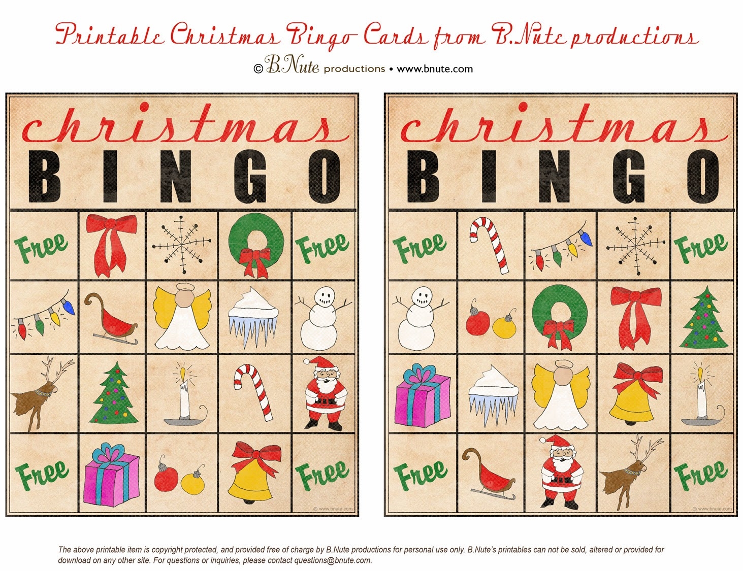 Christmas Bingo Printable