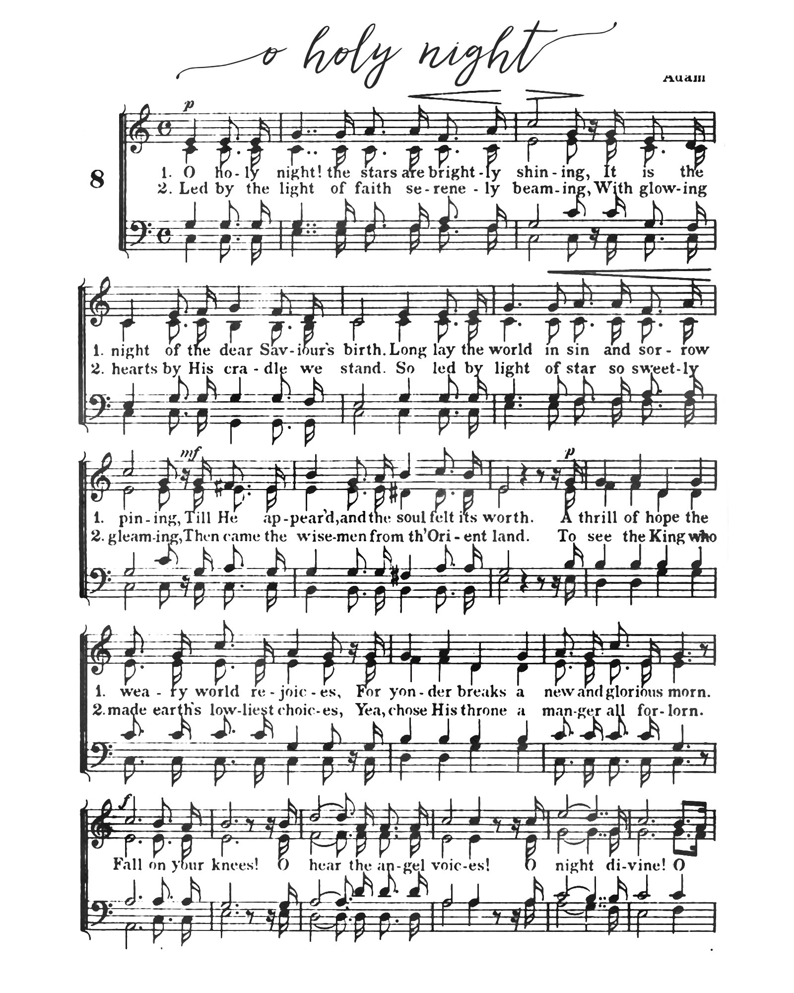 Christmas Carols Sheet Music Free Printable Free Printable