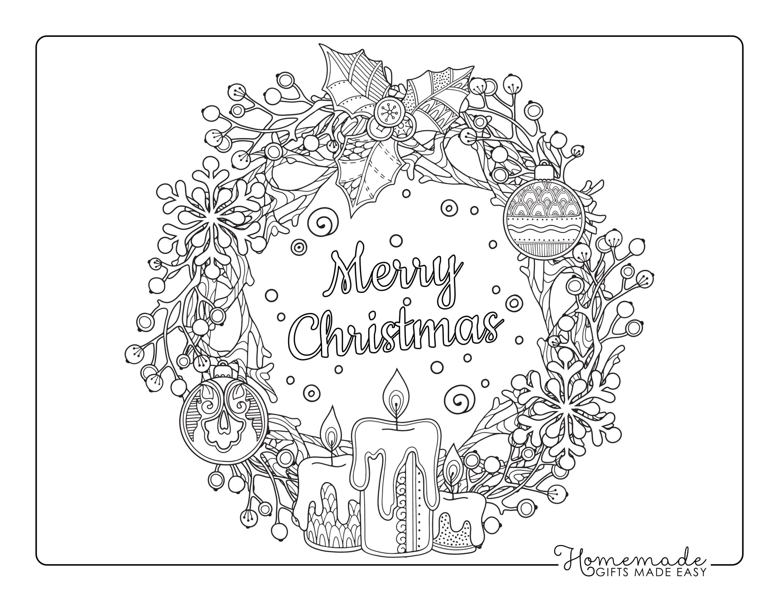 Christmas Coloring Pages For Adults Printable Free Printable Templates