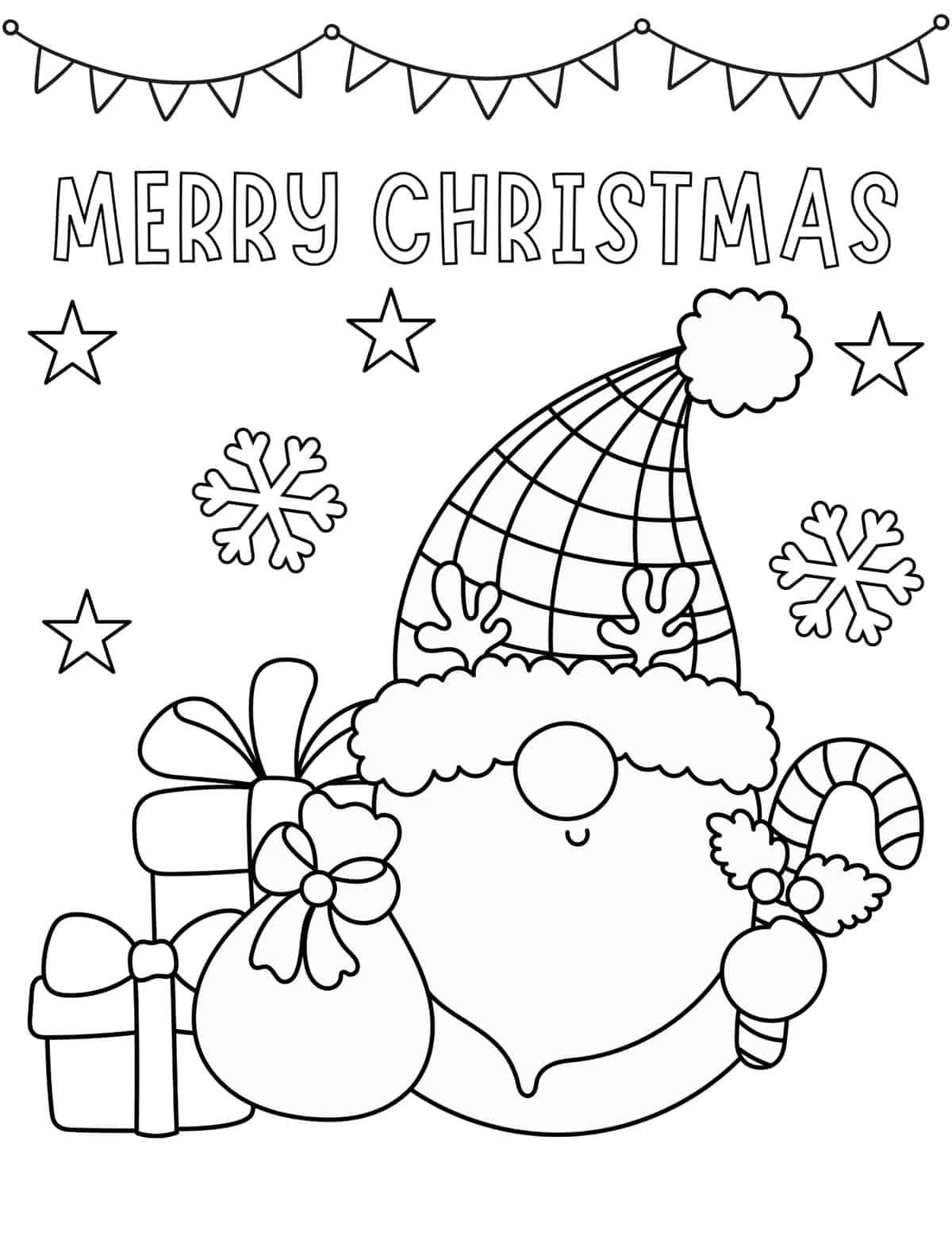 Christmas Gnome Coloring Pages Coloring Nation