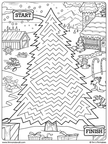 Christmas Tree Maze Tim 39 s Printables