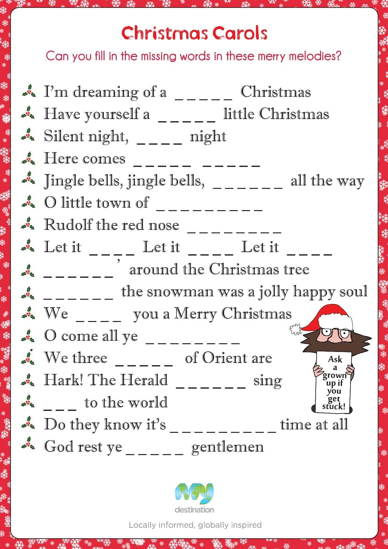Christmas Word Scramble Free Printable Flanders Family Homelife