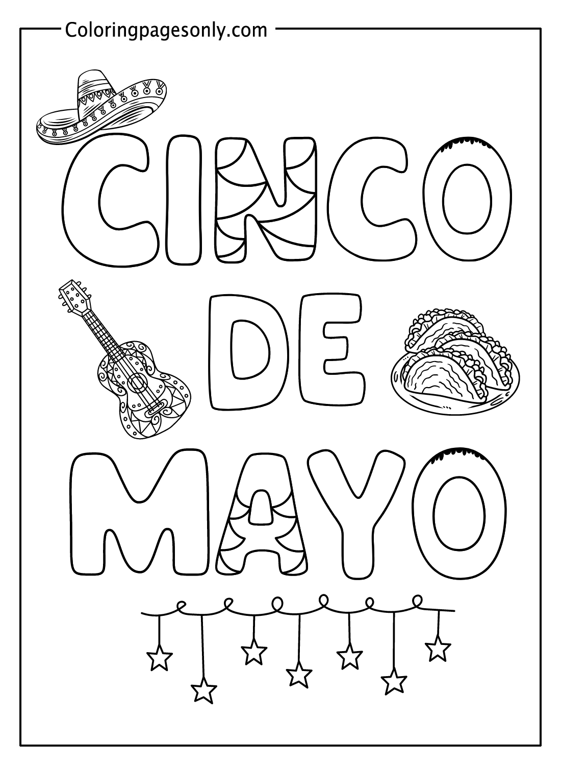 Cinco De Mayo Free Sheets Coloring Page Free Printable Coloring Pages
