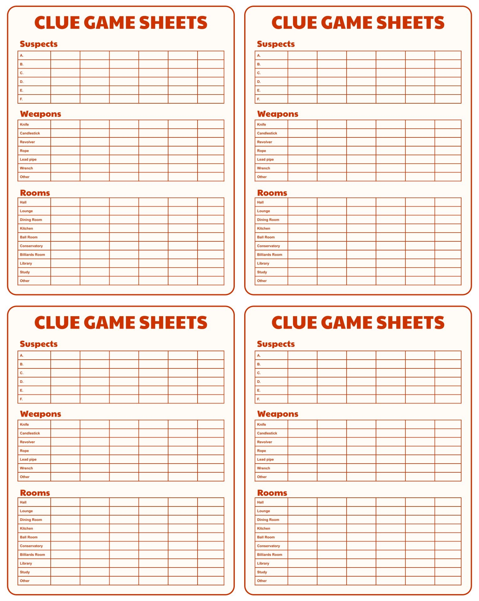 Clue Printable Sheets Printable Word Searches Clue Printable Sheets Printable Word Searches