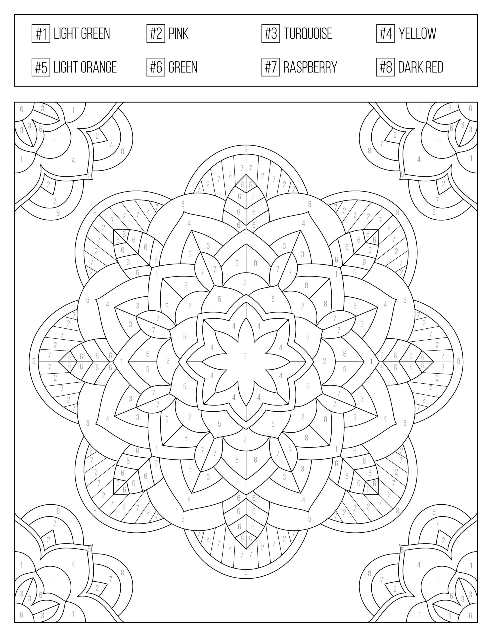Color By Numbers Printable Coloring Book For Adults Teens Etsy Etsy