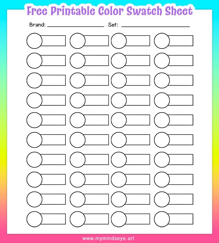 Color Swatch Chart For Colored Pencils