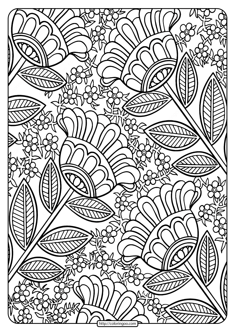 Coloring Pages For Adults Printable Flowers 36 Printable Flower 