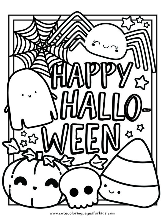 Coloring Pages For Free Printable Halloween Citrouille Fantome Joyeuse