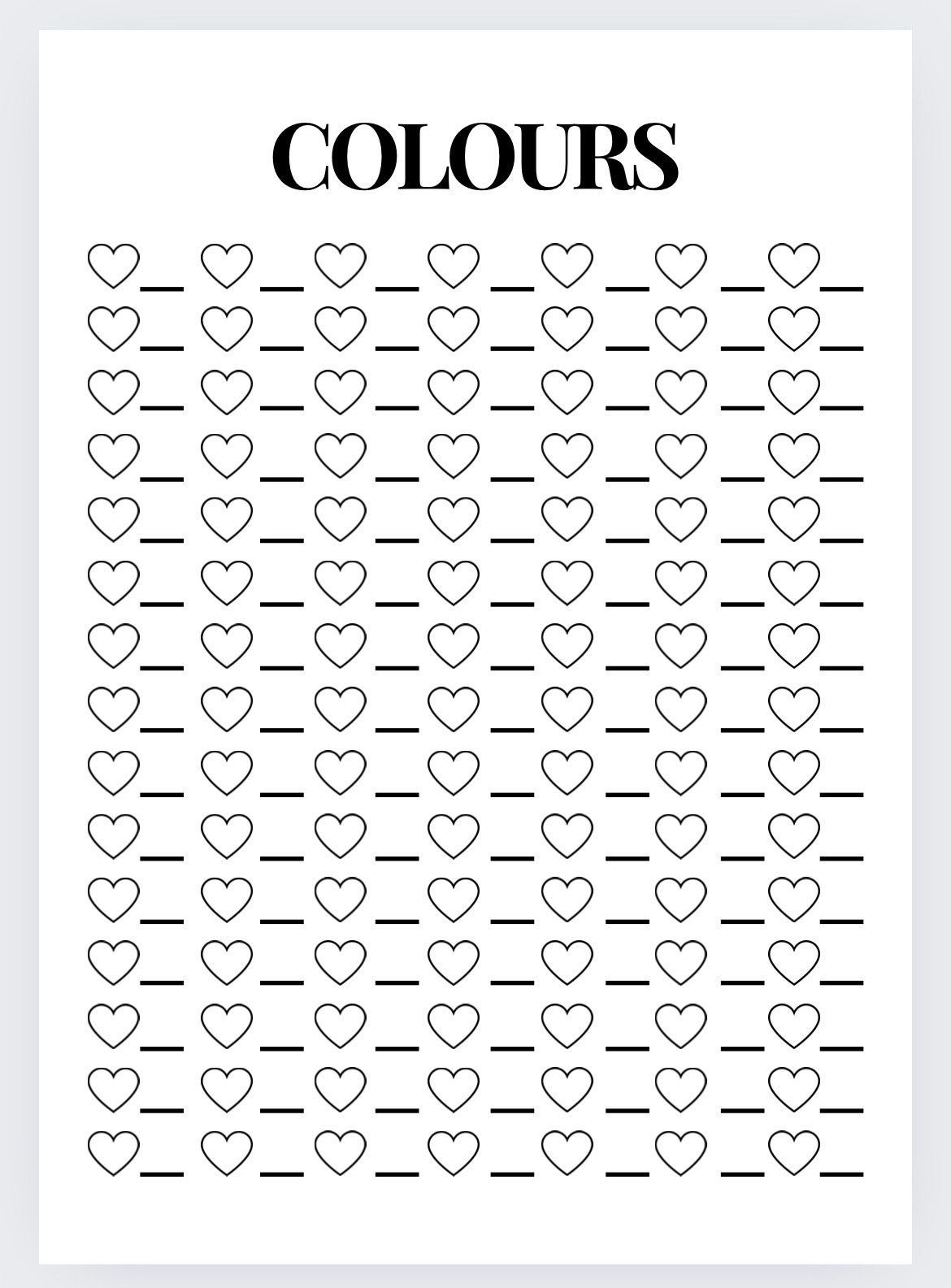 Colour Swatch Page Color Swatches Pattern Coloring Pages Coloring Pages