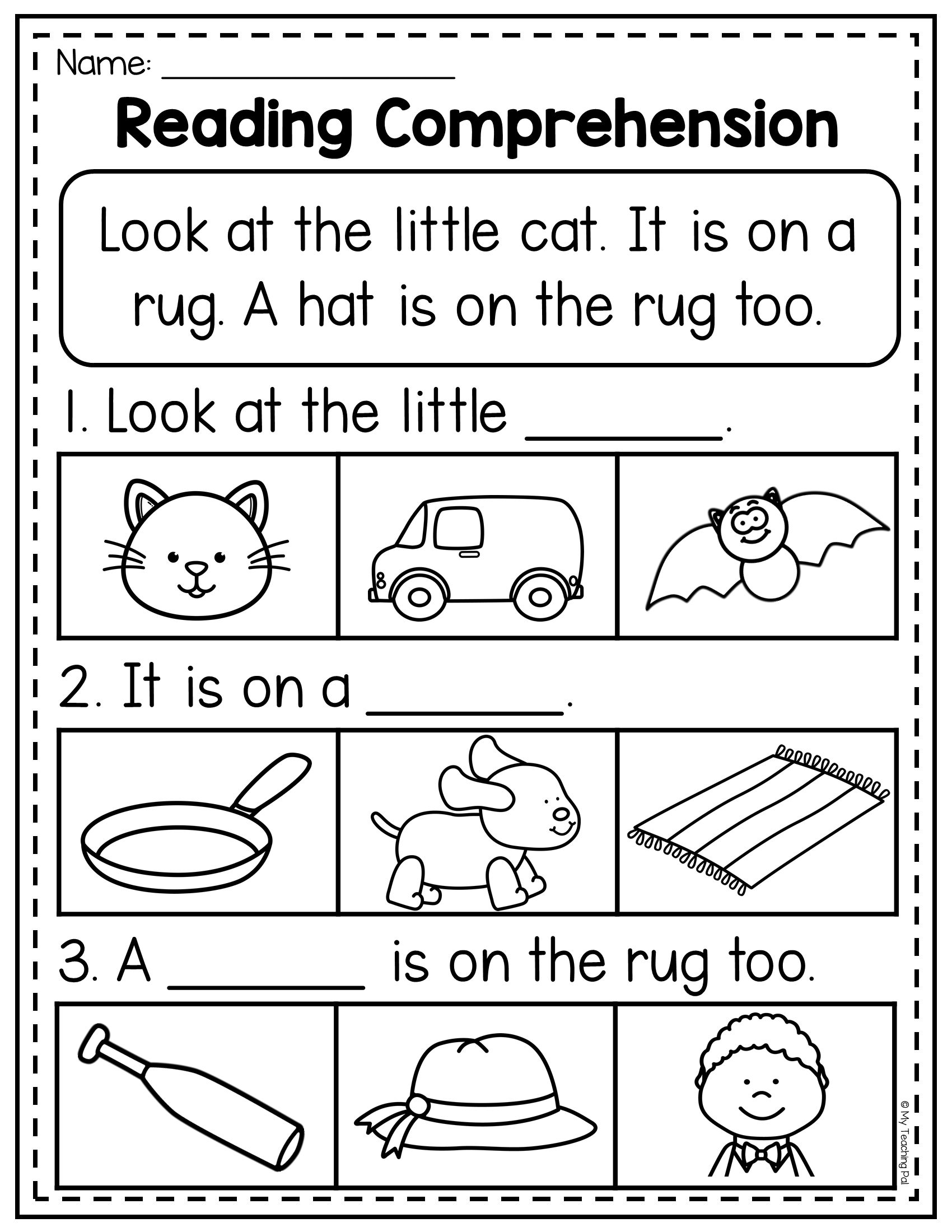Comprehension Worksheets Kindergarten Reading Comprehension 