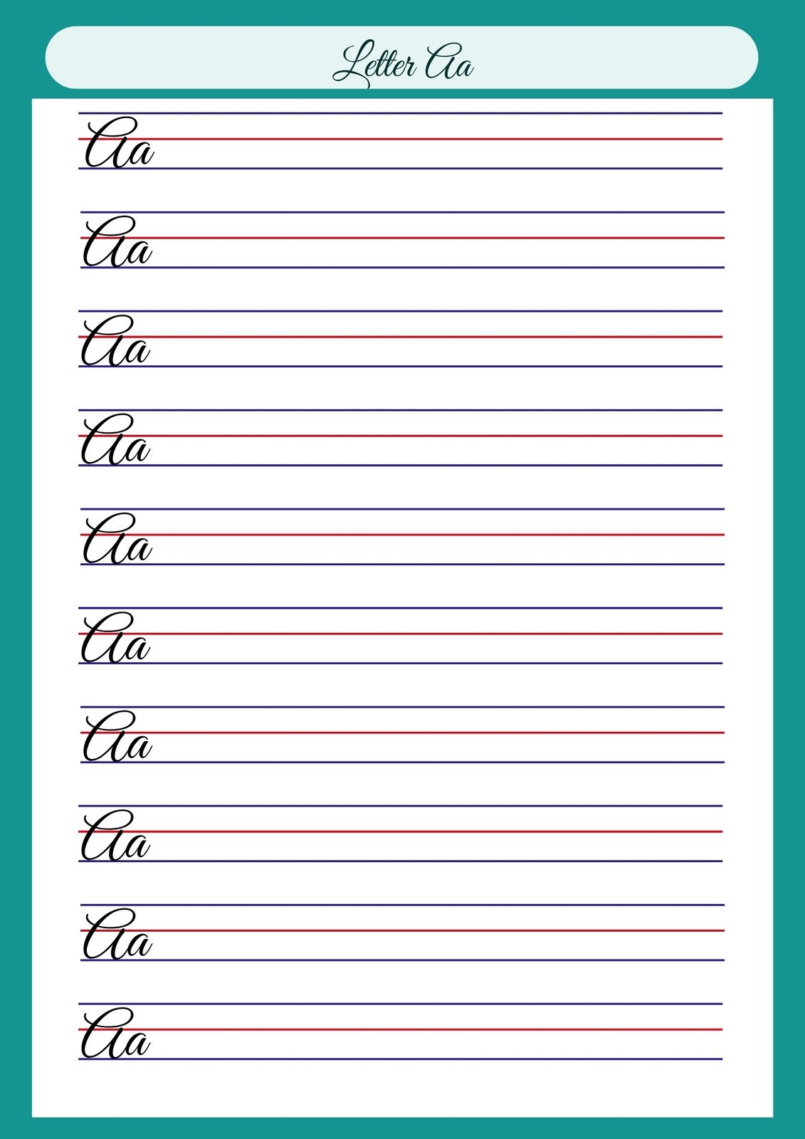 Cursive Alphabet Printable Cursive Handwriting Sheets Cursive Small 