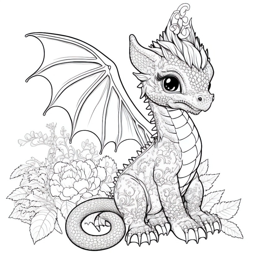 Cute Printable Dragon Coloring Pages Agencystat