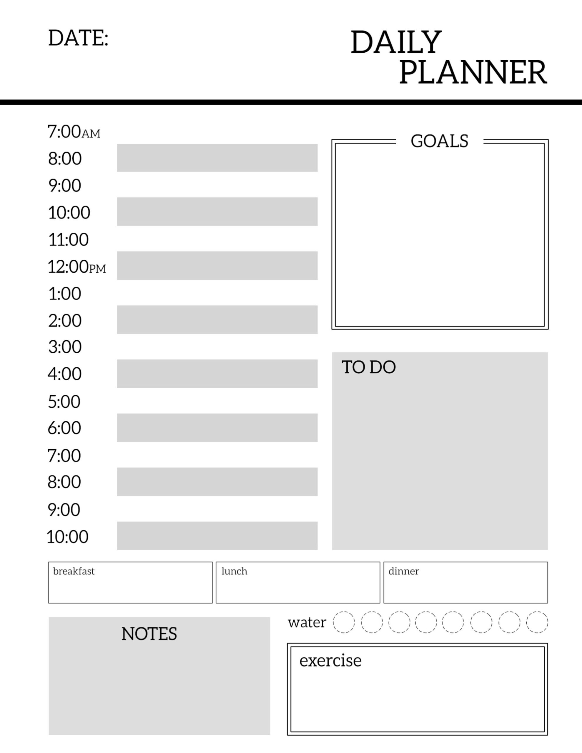 Daily Planner Printable Template Sheets Paper Trail Design Daily Planner Printable Template Sheets Paper Trail Design