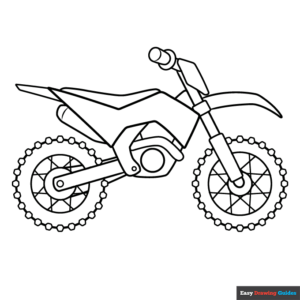 Dirt Bike Coloring Page Easy Drawing Guides