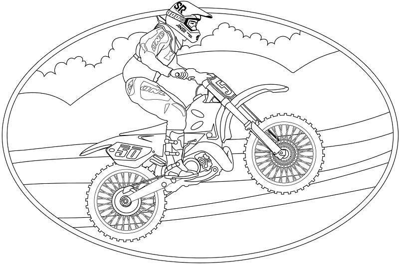 Dirt Bike Coloring Page Printable Coloring Book