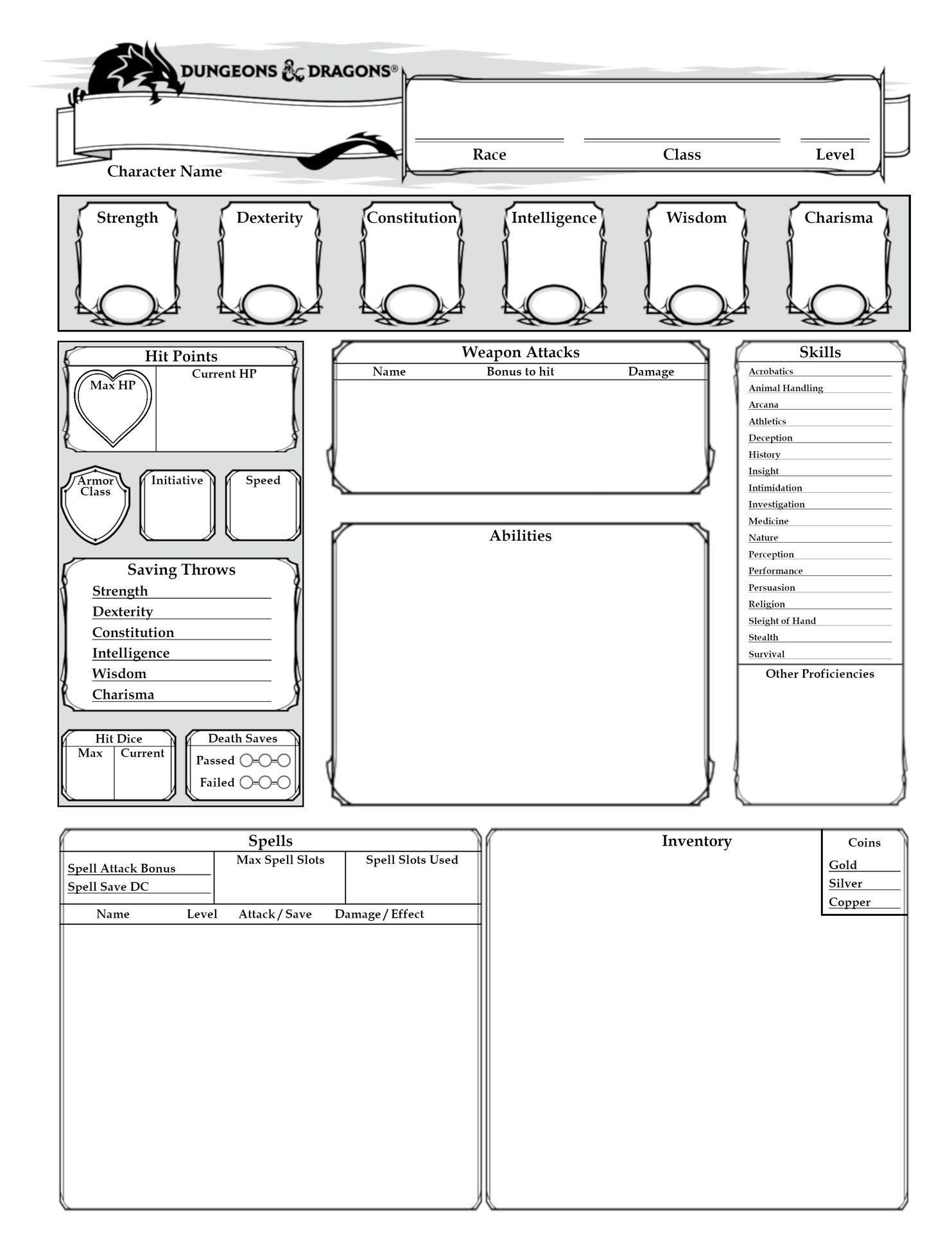 Dnd 5e Character Sheet Printable Prntbl concejomunicipaldechinu gov co Dnd 5e Character Sheet Printable Prntbl concejomunicipaldechinu gov co