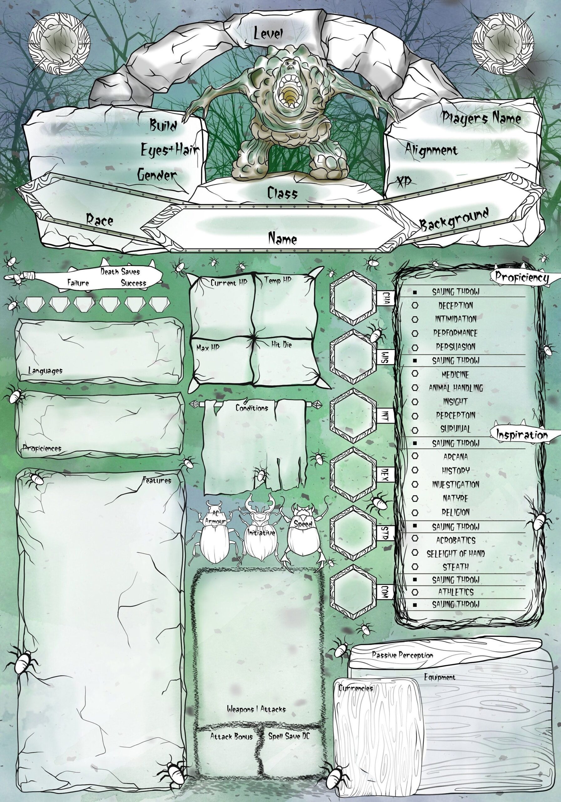 Dnd Backstory Sheet Printable Character Sheet Dnd Fighter Sheet For Dnd