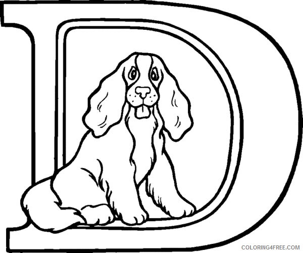 Dogs Coloring Pages Animal Printable Sheets Big Letter D For Dog 2021 